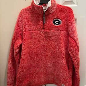 Pressbox University of Georgia Red Women’s Fleece Pullover, size medium